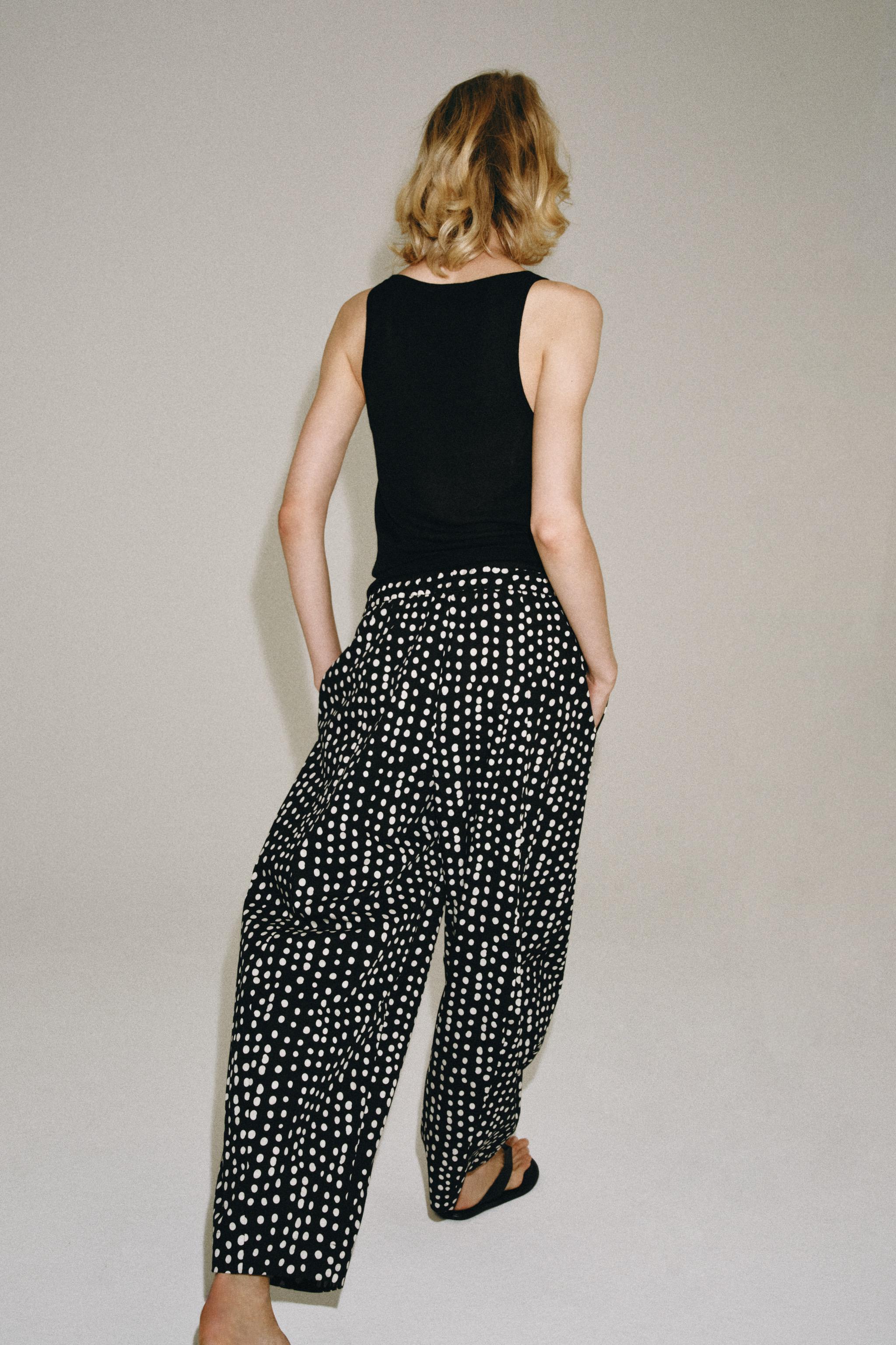 PANTALON STYLE PYJAMA À POIS ZW COLLECTION